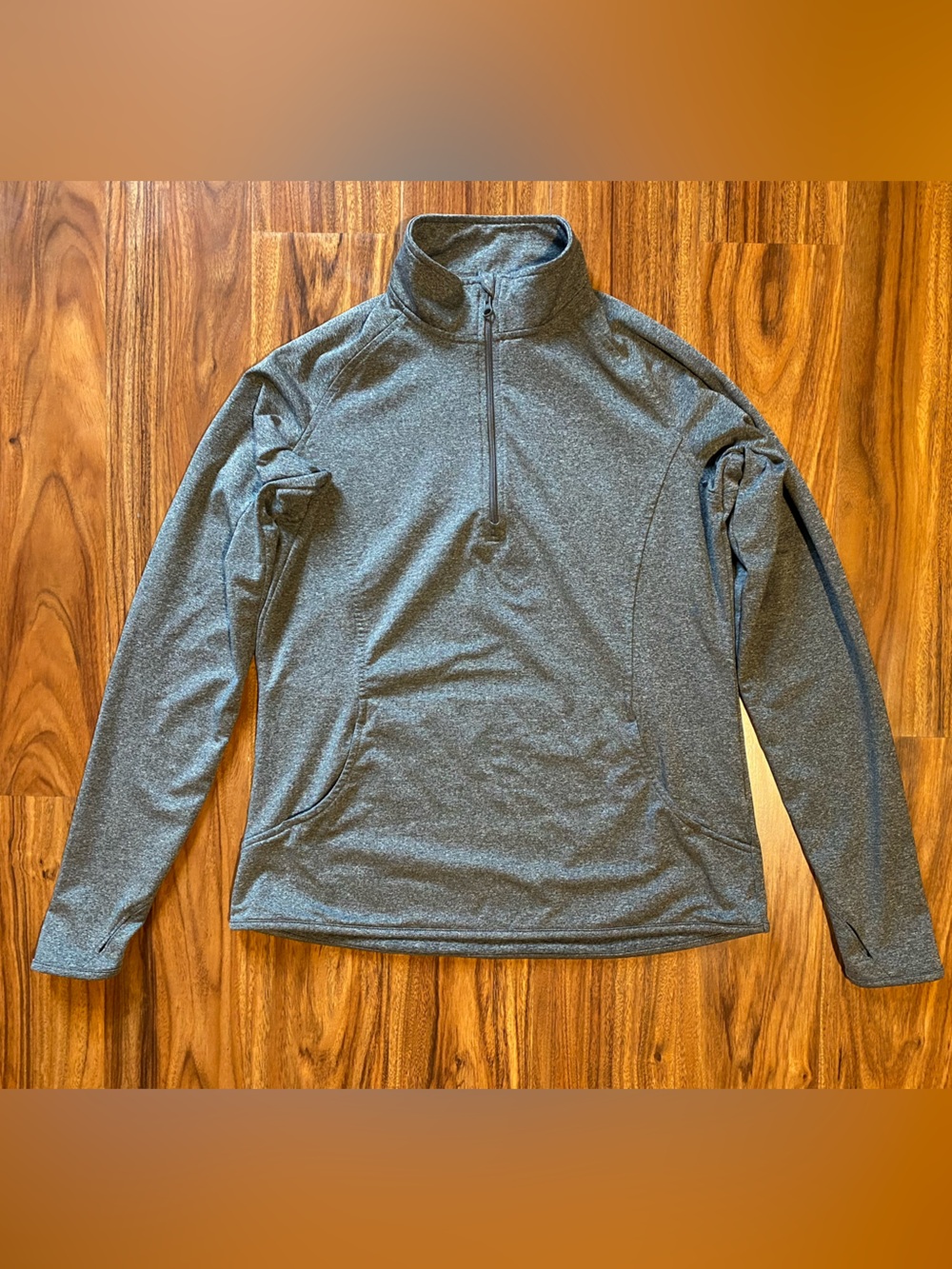 heather gray athletic quarter-zip pullover sport wick sport tek small